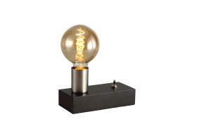D0558  Fike 10cm Table Lamp 1 Light Black, Satin Nickel